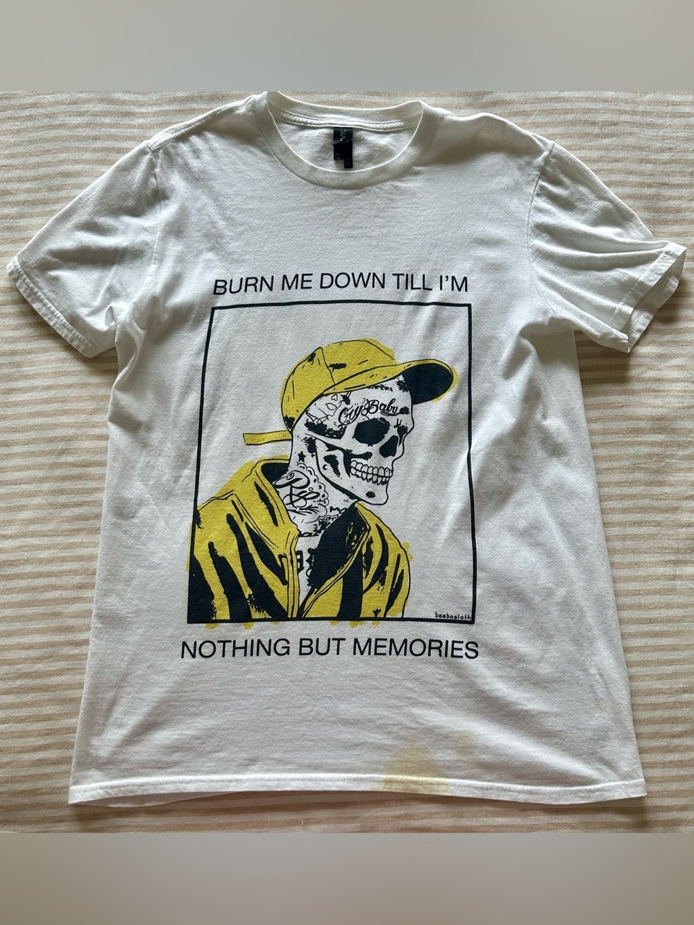 lil peep 100% cotton skeleton tee / size medium